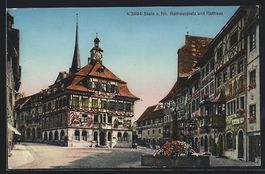 Stein a. Rh., Rathausplatz und Rathaus