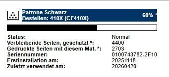 Hewlett Packard Cartucce per stampanti & toner: Toner HP 410X Schwarz 50% voll – Usato da Villmergen venduto da Joeni 2