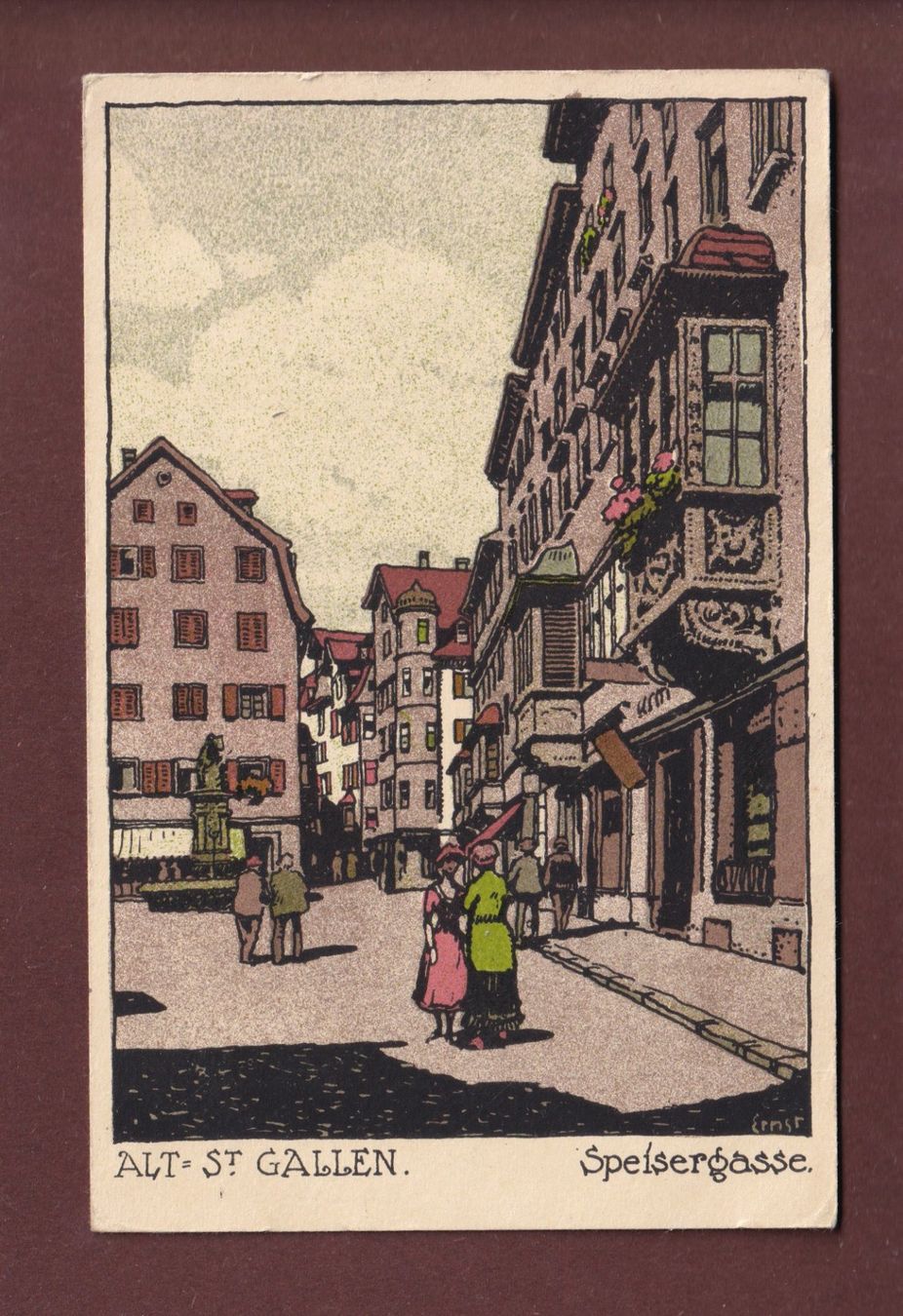 Cartes postales: ST. GALLEN - Speisergasse - 1918 – D'occasion à Pully par nicecards