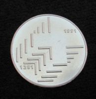 20 Franken SILBER von 1991 schöner Zustand
