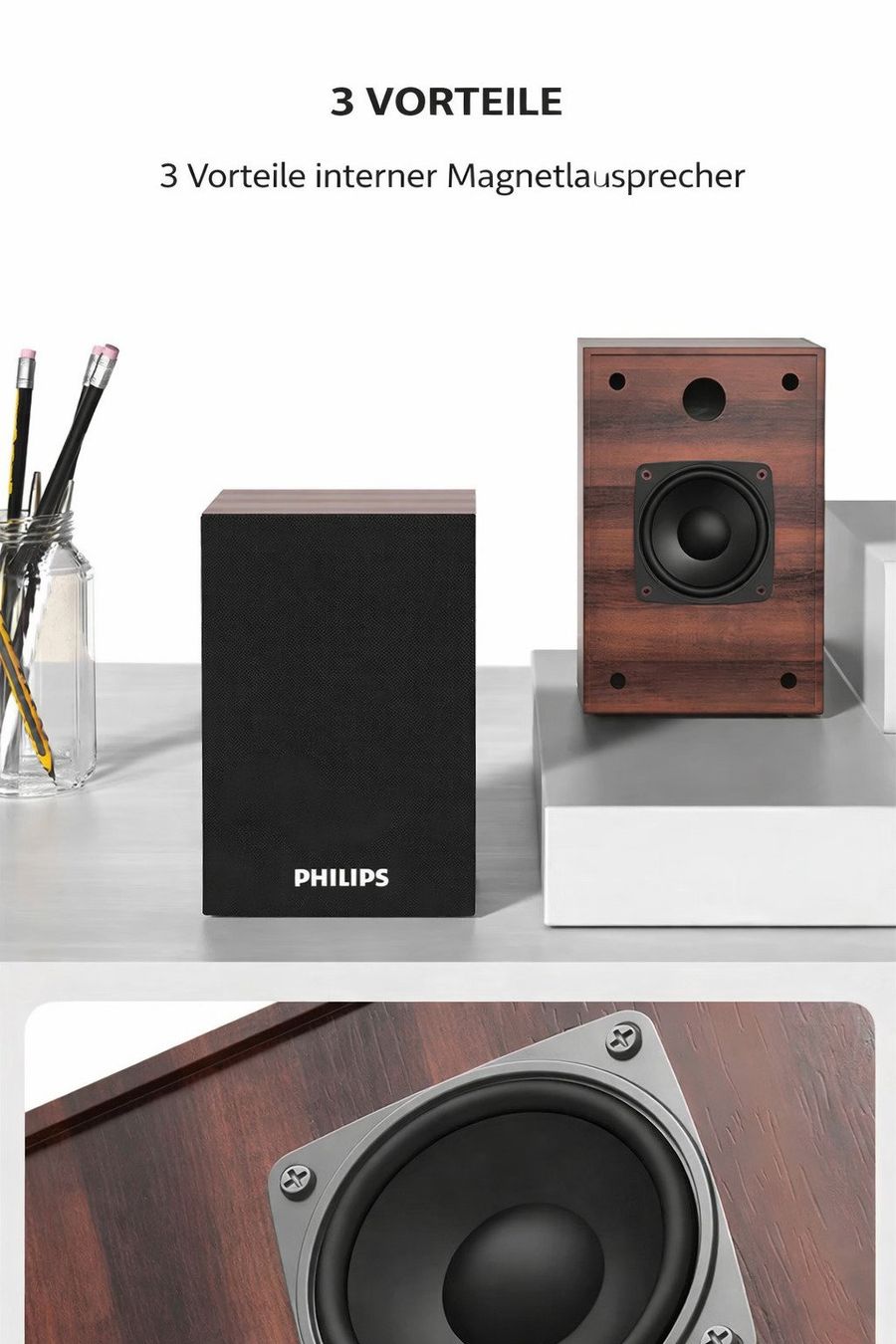 Philips Casse acustiche: Philips SPA20 Bluetooth Stereo-Lautsprecher | Holzgehäuse | – Nuovo e nell'imballaggio originale da Winterthur venduto da SwissTechStore 5