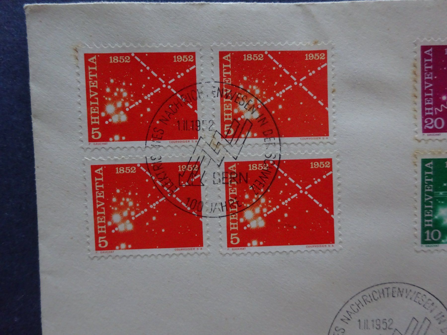Tutti i francobolli: 1952 Z-Nr. 309 - 312 FDC – Usato da Appenzell-Steinegg venduto da adi1975 1