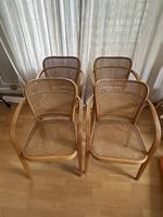 4 Prager Stühle/Modell 811/Thonet/Ligna/Wiener Geflecht