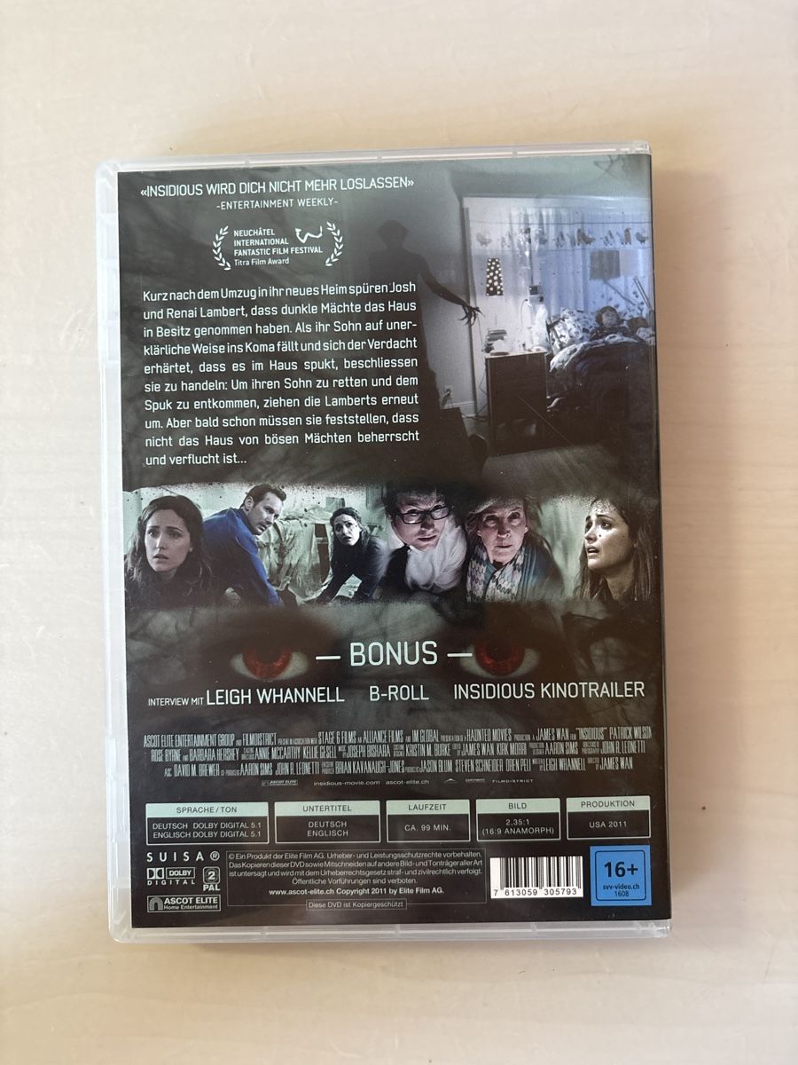 Tutti i DVDs: Insidious – Usato da Ruswil venduto da Slivio_ 1