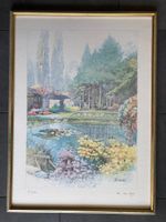 M. Marten Kunstdruck Aquarell Luci nello stagno Lichter im T