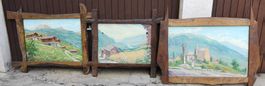Lot 3 Tableaux J. A Mussler, Venthône, Noble-Contrée, Valais