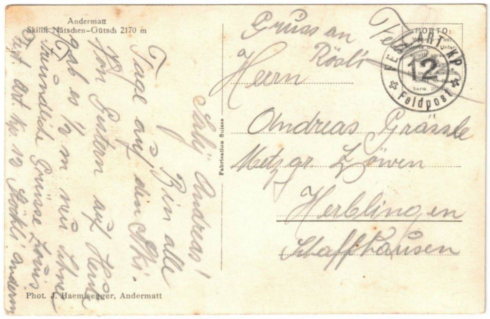 Cartoline postali: Andermatt - Skilift Nätschen – Usato da Binningen venduto da Mountainrider 1