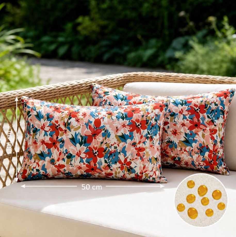 Cuscini: Kissenhüllen Outdoor 2er-Set 30x50cm – Nuovo e nell'imballaggio originale da Adlikon b.Regensdorf venduto da MK-VORHANGSERVICE