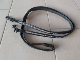 Lederzügel mit Glitzer schwarz 