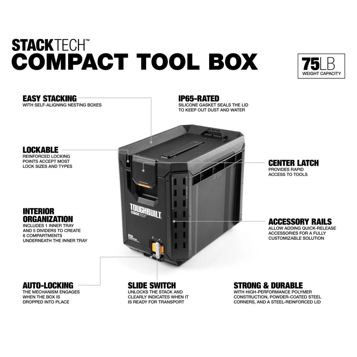 Tutti gli attrezzi: Toughbuilt StackTech Compact Tool Box IP65-rated neu – Nuovo (secondo la descrizione) da Vaduz venduto da joh_l522 1