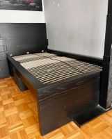 Bettgestell schwarz Holzfurnier mit Lattenrost 100x200cm