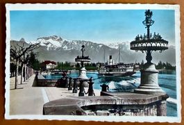 Vevey - Le quai - Bateau vapeur "Valais" 1952