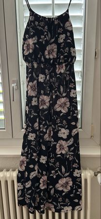 Damen Sommerkleid dunkelblau Blumenmuster Grösse S