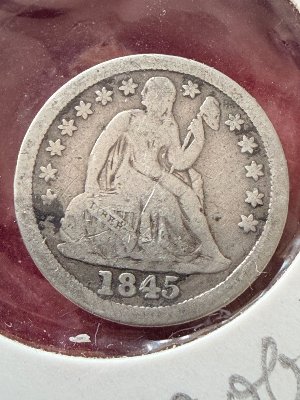 Tutti le monete: One Dime 1845 USA - Silber 900/1000 – Usato da Gams venduto da Rhi-Taler