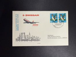 Swissair Erstflugbrief Genf - New York 1971