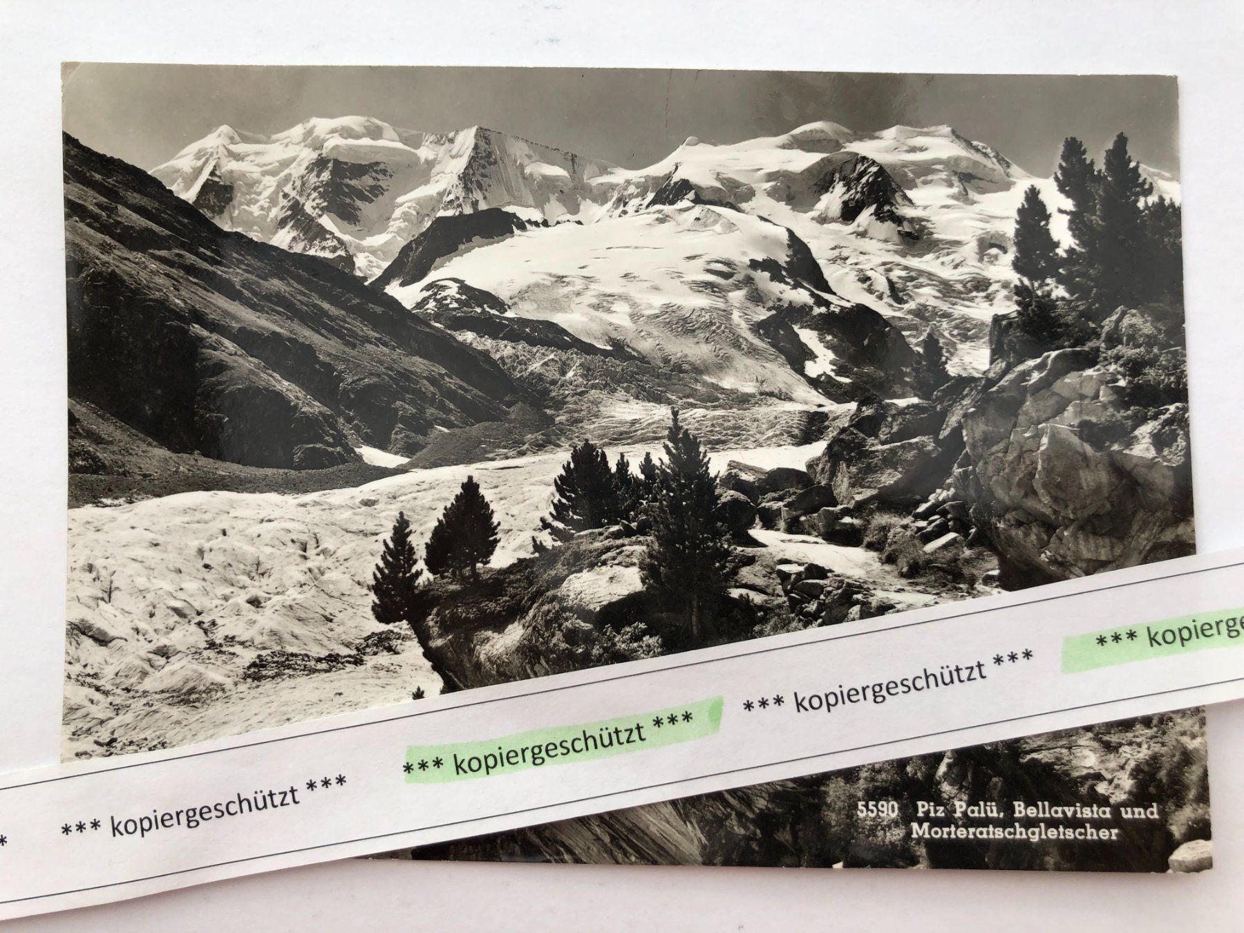 Cartoline postali: Piz Palü mit Morteratschgletscher alt AK – Usato da Hefenhofen venduto da Bierinder