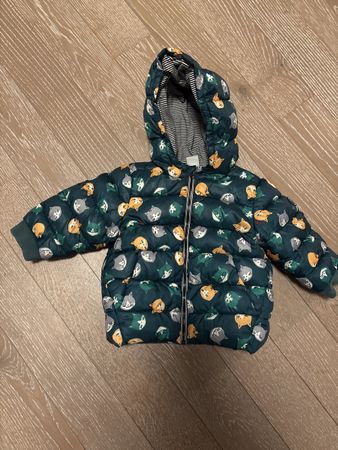 Petit Bateau baby winter jacket, size 18m/81cm, cats