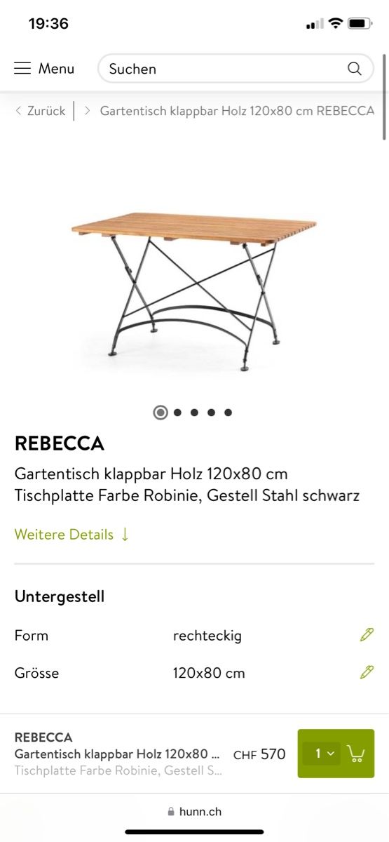 Tische: Hunn Gartentisch REBECCA – Gebraucht aus Villmergen von Fabiola22 1