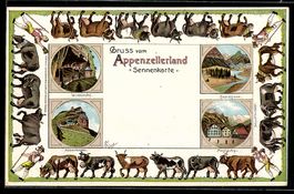 Litho Appenzell, Sennenkarte, Wildkirchl