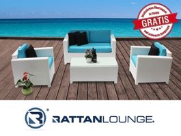 Rattan Loungeset für Balkon & Terrasse