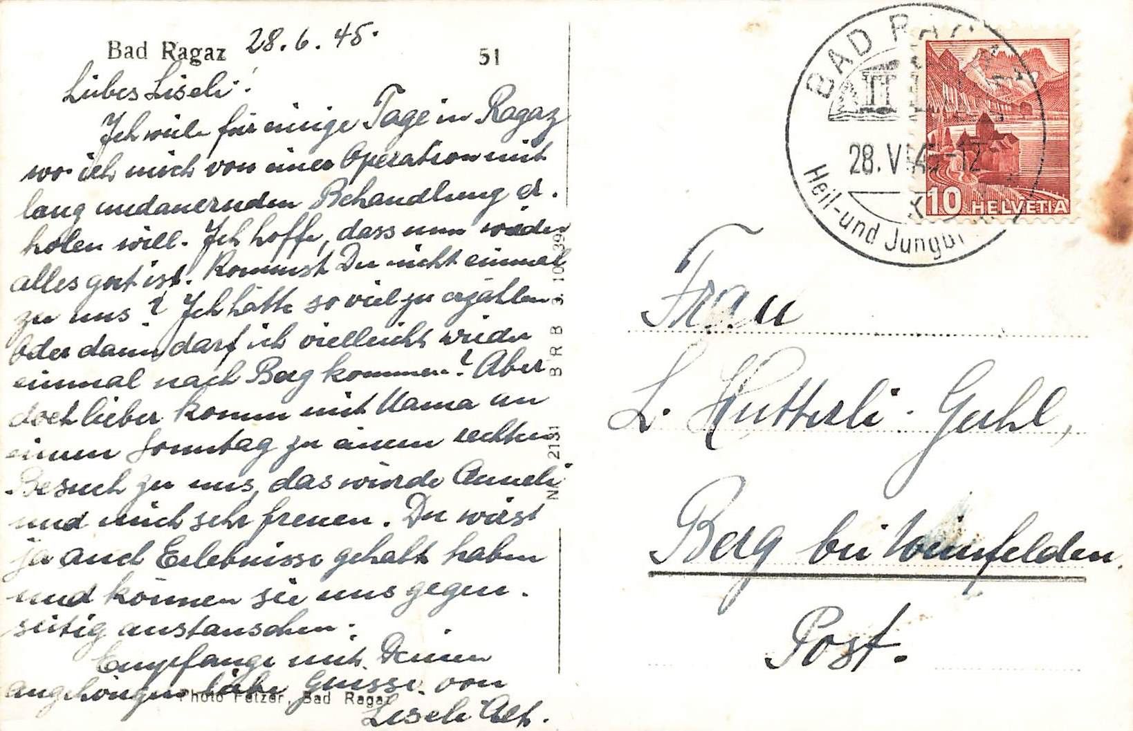 Cartoline postali: Bad Ragaz – Usato da Biasca venduto da Blenio71 1