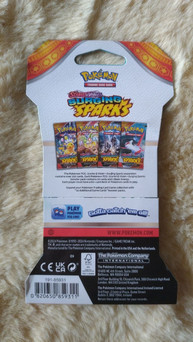 Pokémon Carte collezionabili: Pokémon Scarlet & Violet Surging Sparks Booster – Nuovo e nell'imballaggio originale da Farvagny-le-Grand venduto da LaCaverne 1