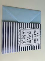 Baby Boy Karte mit blauem Couvert Cardfactory  