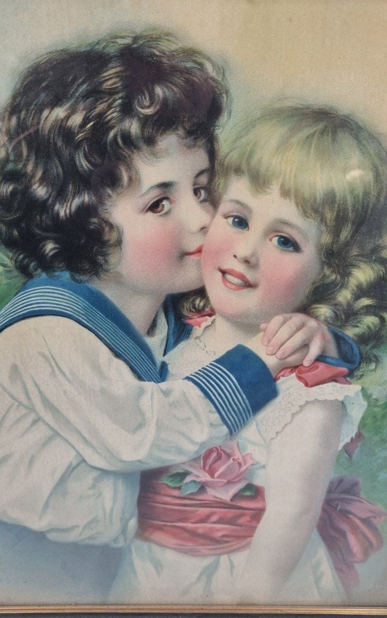 Grafica & Litografie: Antikes Bild Kinderbild Lithografie um 1890 – Usato da Flums venduto da Flumsantik 1