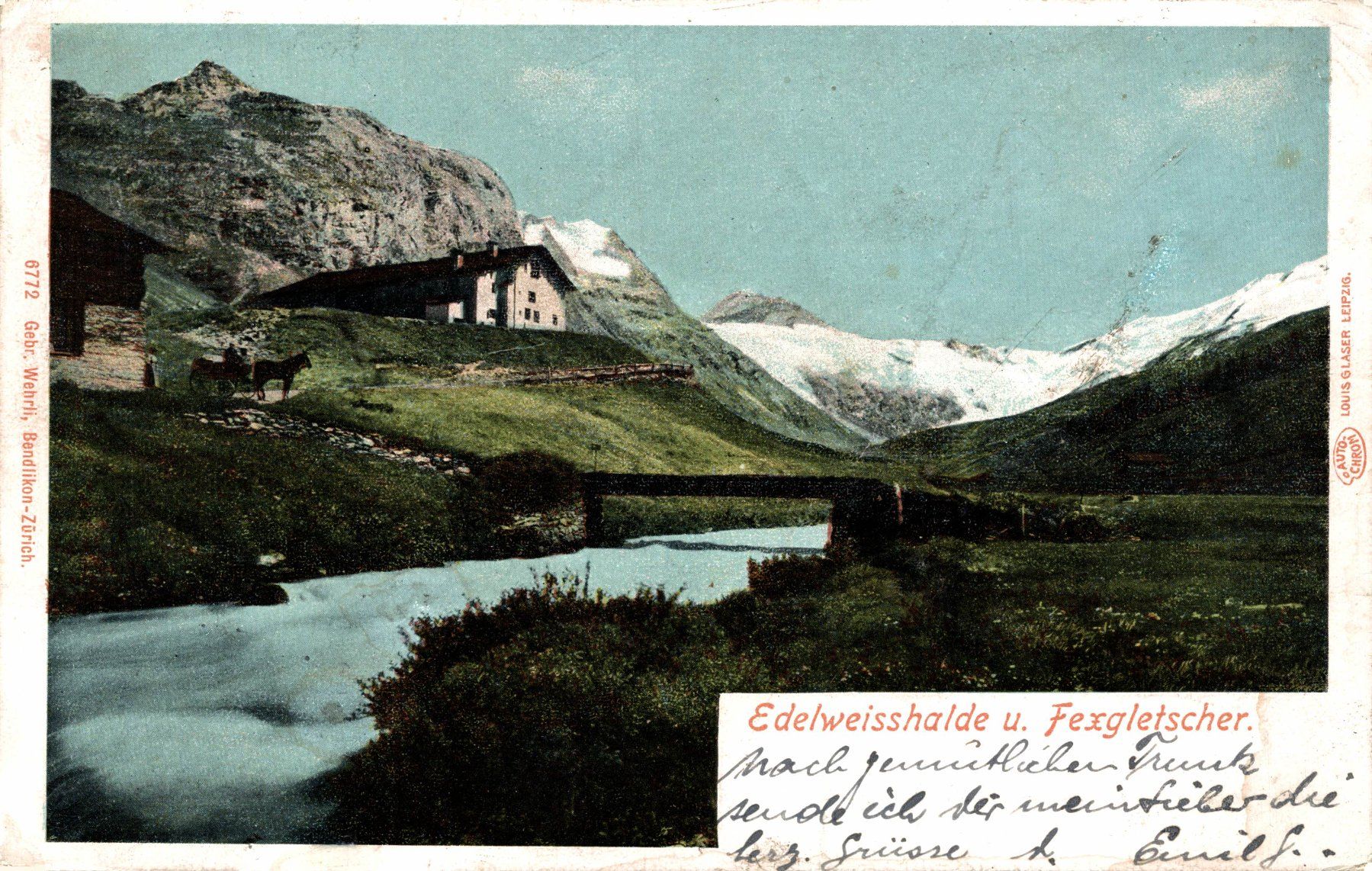 Cartoline postali: Edelweisshalde und Fexgletscher – Usato da Bronschhofen venduto da Astore