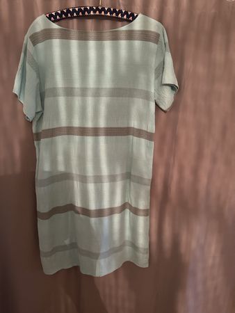 Kleid blau-grau gestreift Grösse 40/42 guter Zustand