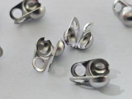 250x 304 Edelstahl klapp Kapseln Endteile Schmuck Kette Bast