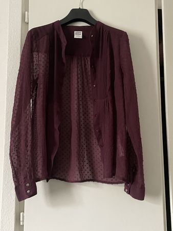 Chemisier bordeaux transparent Vero Moda, taille S, automne.