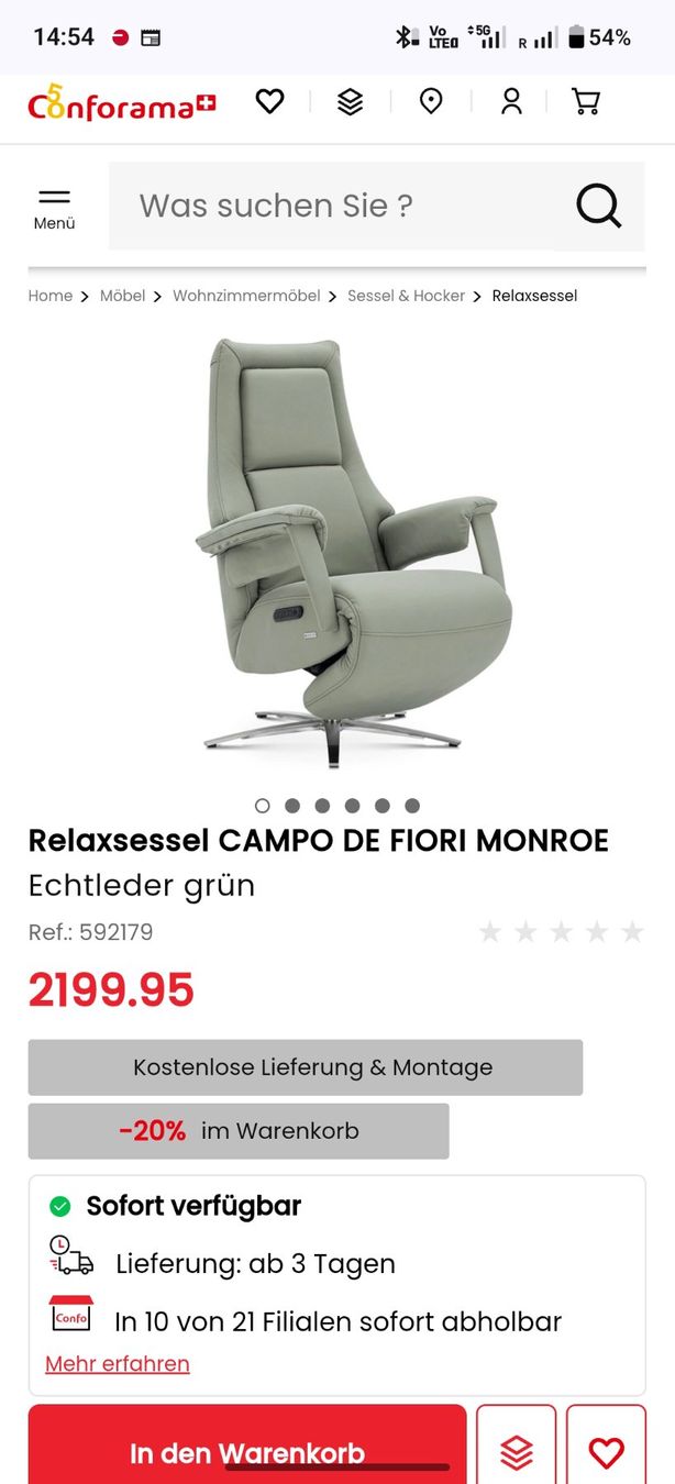 Poltrone: Design elektrischer relax Sessel Leder hellgrau, Neu! – Nuovo (secondo la descrizione) da Adligenswil venduto da Rsletu 6