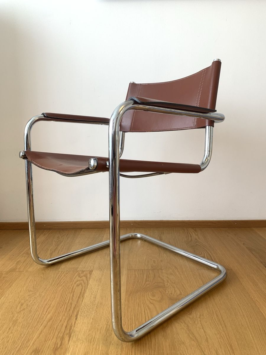 Breuer Poltrone: 2 Freischwinger Marcel Breuer Cognac Leder – Usato da Jona venduto da Lips 1