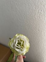 Künstliche Rose gelb/weiss Dekoration