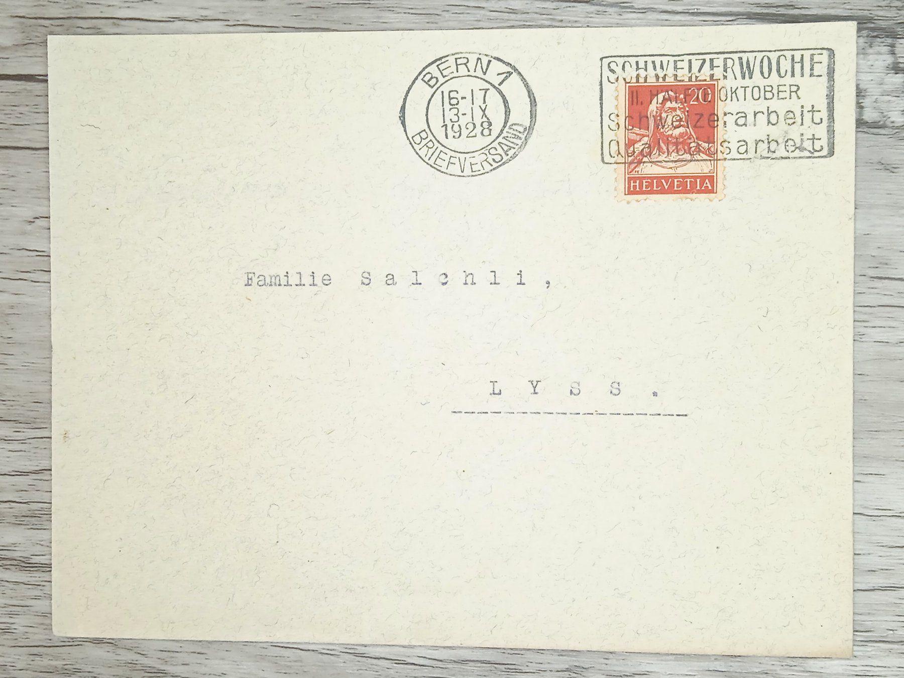 Tutti i francobolli: TR20 Enveloppe + Timbre Suisse 1928 – Usato da Cousset venduto da Patrick_Collections