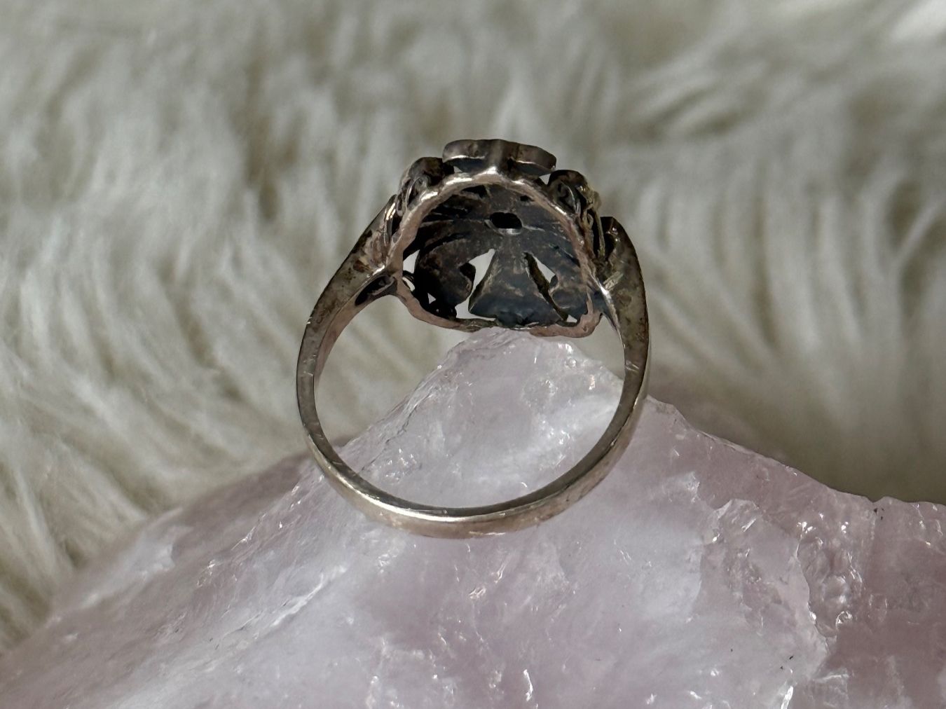 Anelli: Vintage Silberring 925 mit lila Stein – Usato da Istighofen venduto da Ringparadies 1