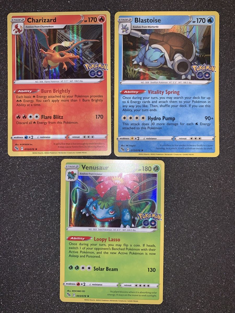 Pokémon Sammelbilder & Trading cards: Ab 1.- Charizard Blastoise Venusaur Go Set – Gebraucht aus Bironico von ars_z6lb