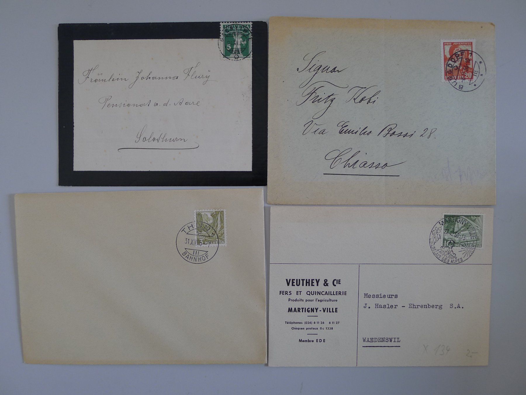 Alle Briefmarken: 20 saubere Briefe mit schönen Stempeln. – Gebraucht aus Sursee von Luzernerraute 3