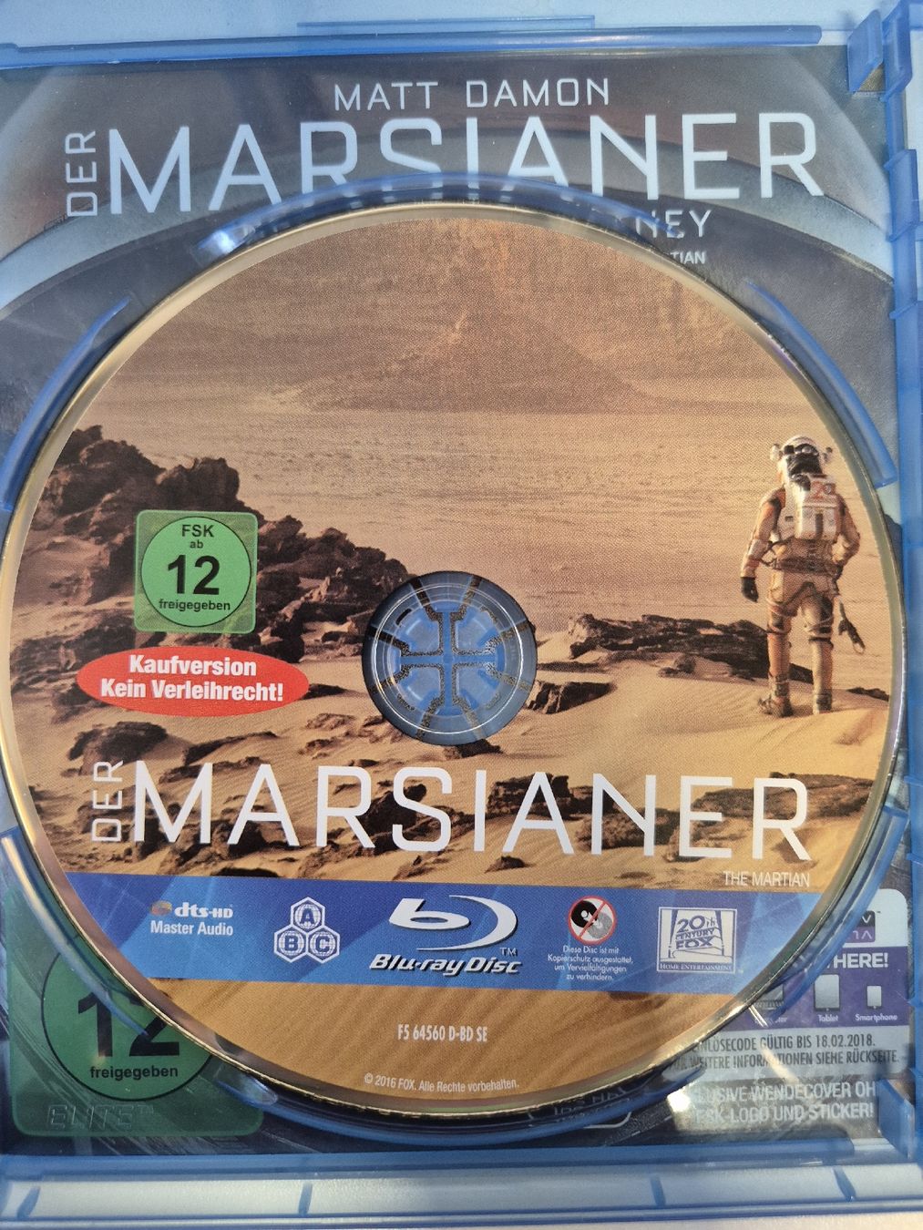 Tutti i DVDs: Der Marsianer - rettet Mark Watney Blu-Ray – Usato da Lindau venduto da Hammy0740 2