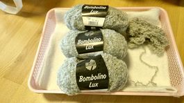 3 Knäuel Lana Grossa Bombolino Lux Alpaka Mohair Schurwolle