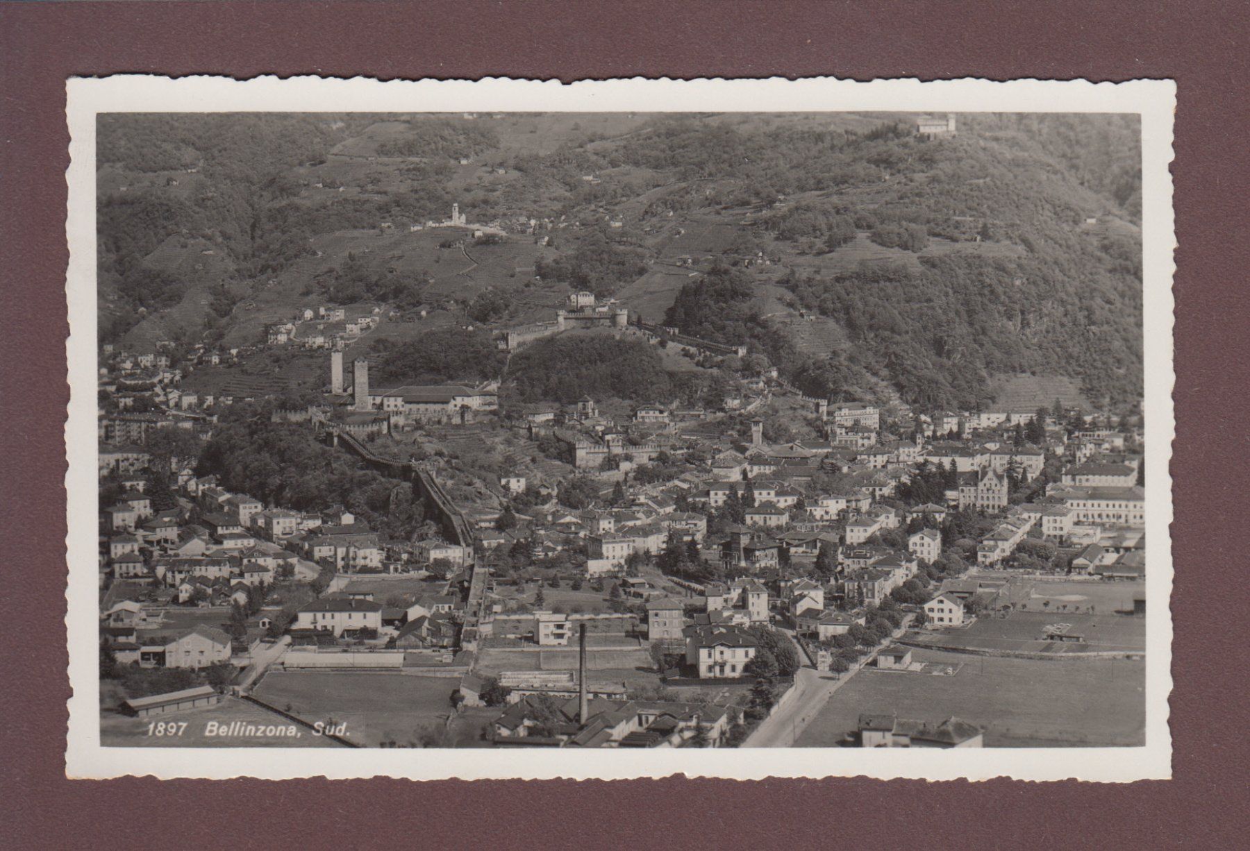 Cartoline postali: BELLINZONA Sud - 1941 – Usato da Pully venduto da nicecards