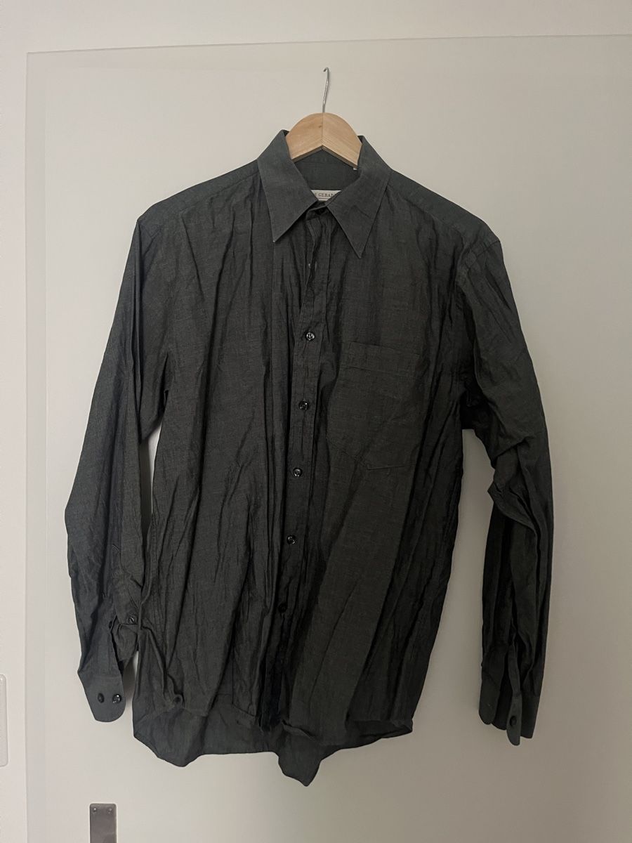 Camicie: Vintage Hemd, dunkelgrau, S/M – Usato da Zürich venduto da wnbrg_a