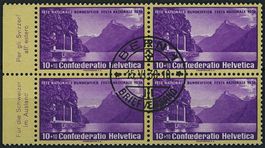 1938 - Pro Patria - Viererblock - Ersttag Stempel ET