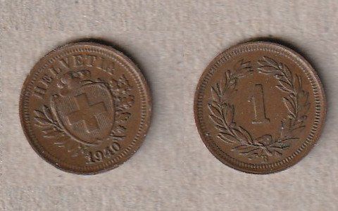 Alle Münzen: 1 Rappen 1940 – Gebraucht aus Allschwil von Coinfreak
