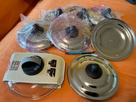 8 Pfannendeckel 20cm, CrNi & 1x Glas von BALLARINI, Neu ovp.