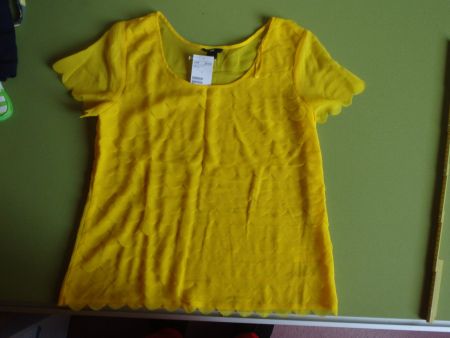 Sonniges, gelbes H&M Chiffon-Shirt, Gr. 42, neu mit Etiquett