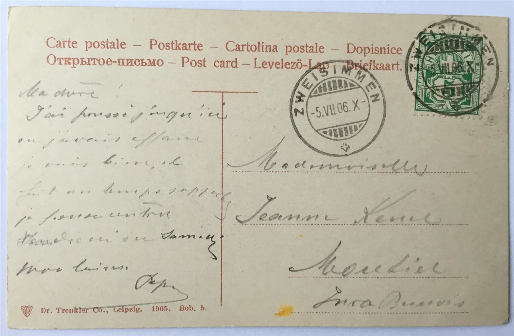 Cartoline postali: ZWEISIMMEN Laubeggfall – Usato da Jona venduto da philajona 1
