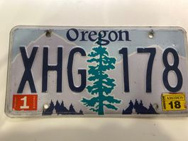 ORIGINAL USA Nummernschild, OREGON XHG 178