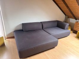 dunkelgraues, gemütliches Sofa L-Form